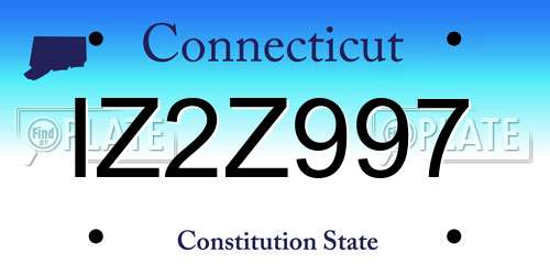 IZ2Z997 Connecticut License Plate