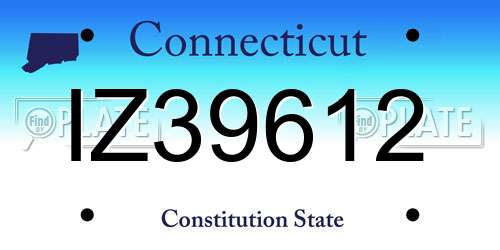 IZ39612 Connecticut License Plate