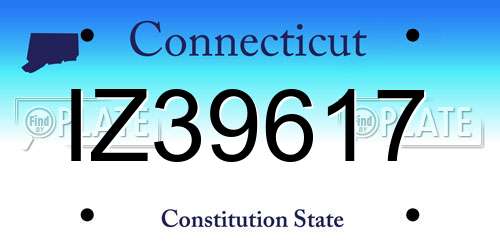 IZ39617 Connecticut License Plate