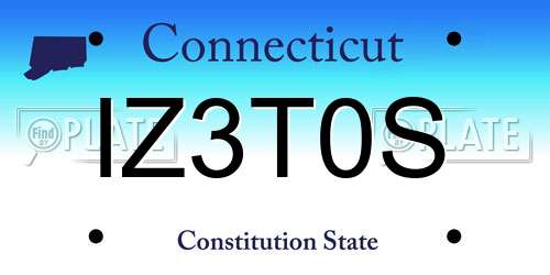 IZ3T0S Connecticut License Plate