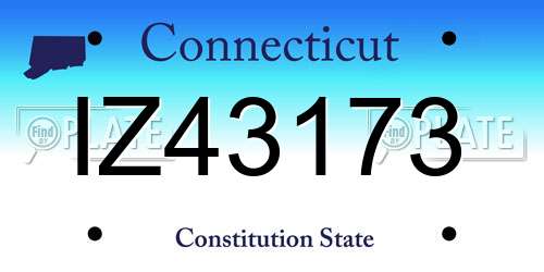IZ43173 Connecticut License Plate