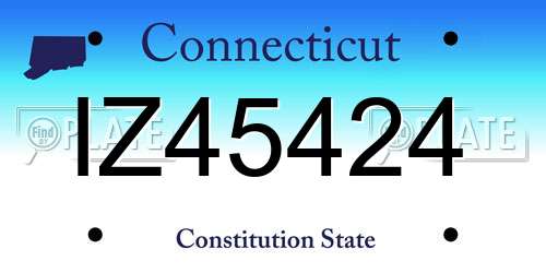 IZ45424 Connecticut License Plate