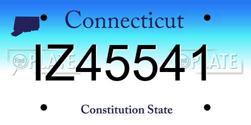 IZ45541 Connecticut License Plate