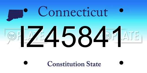 IZ45841 Connecticut License Plate