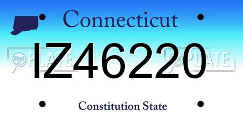 IZ46220 Connecticut License Plate
