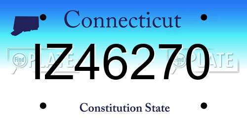 IZ46270 Connecticut License Plate