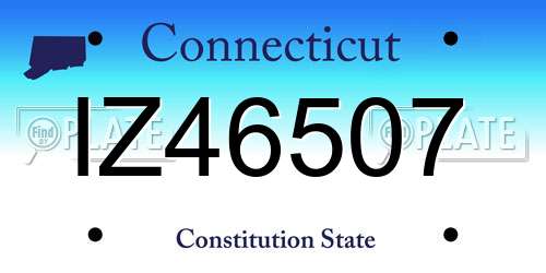 IZ46507 Connecticut License Plate