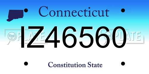 IZ46560 Connecticut License Plate