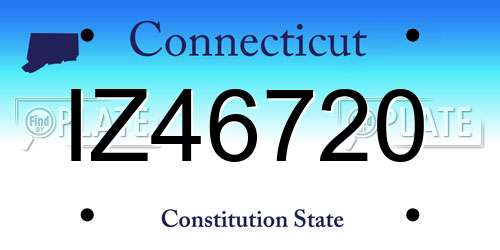 IZ46720 Connecticut License Plate
