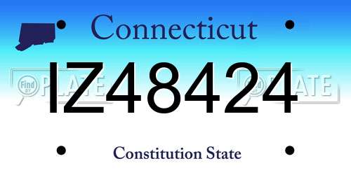 IZ48424 Connecticut License Plate