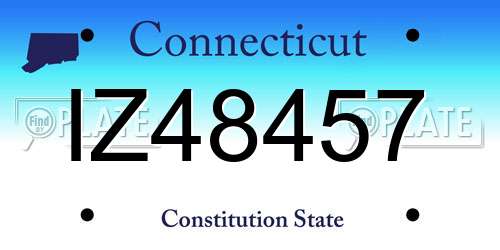 IZ48457 Connecticut License Plate