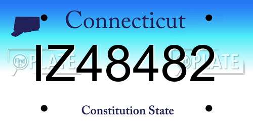 IZ48482 Connecticut License Plate