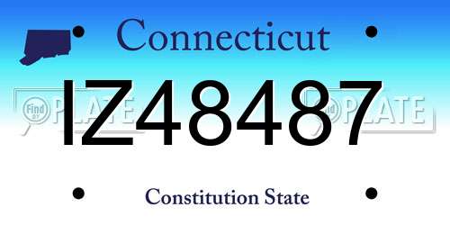 IZ48487 Connecticut License Plate