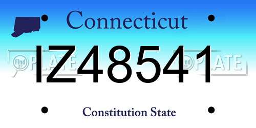 IZ48541 Connecticut License Plate