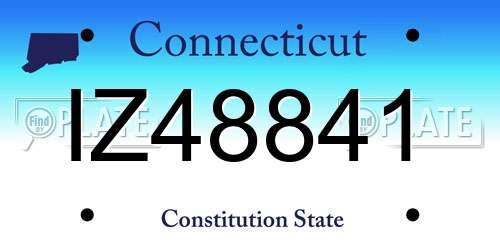 IZ48841 Connecticut License Plate