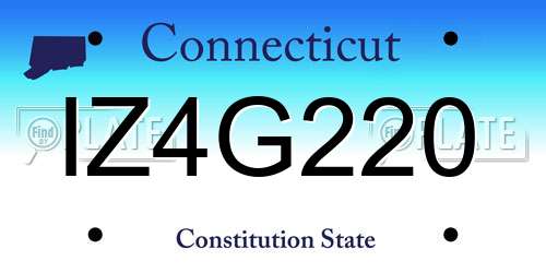 IZ4G220 Connecticut License Plate