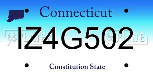 IZ4G502 Connecticut License Plate