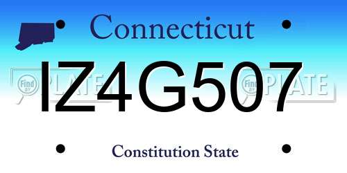 IZ4G507 Connecticut License Plate