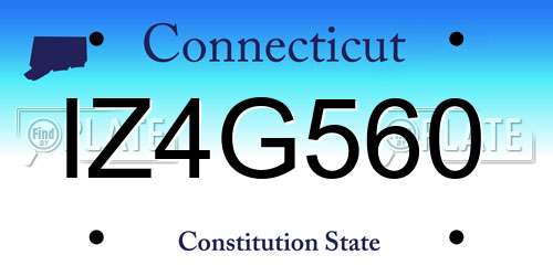 IZ4G560 Connecticut License Plate