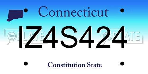 IZ4S424 Connecticut License Plate