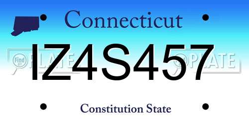 IZ4S457 Connecticut License Plate