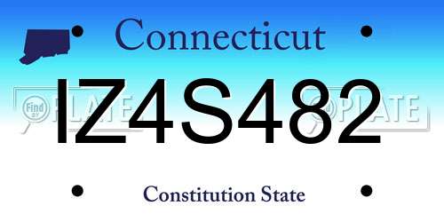 IZ4S482 Connecticut License Plate