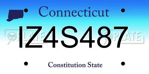 IZ4S487 Connecticut License Plate