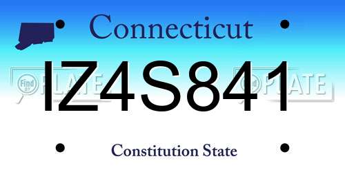 IZ4S841 Connecticut License Plate