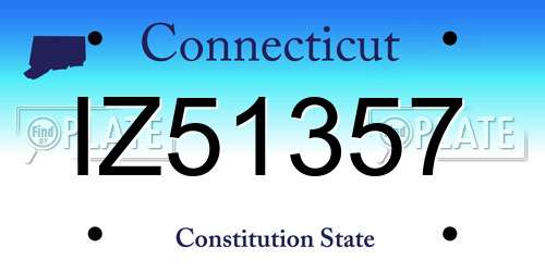 IZ51357 Connecticut License Plate