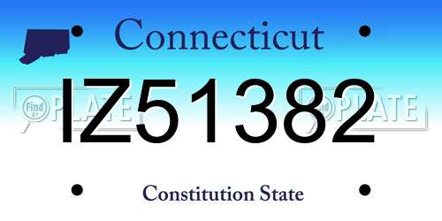 IZ51382 Connecticut License Plate