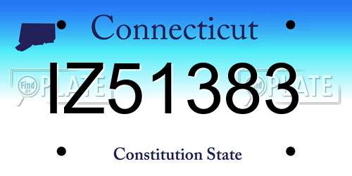 IZ51383 Connecticut License Plate