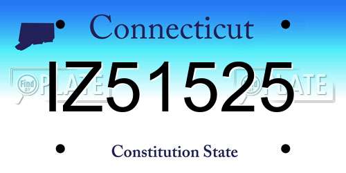 IZ51525 Connecticut License Plate