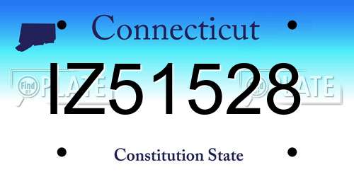 IZ51528 Connecticut License Plate