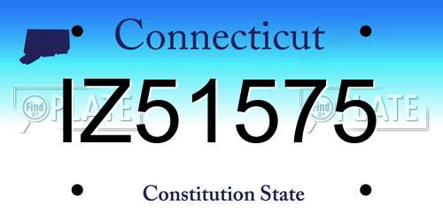 IZ51575 Connecticut License Plate