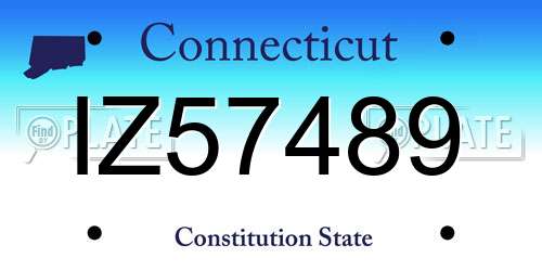 IZ57489 Connecticut License Plate