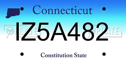 IZ5A482 Connecticut License Plate