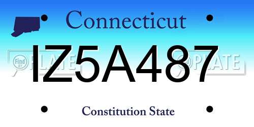 IZ5A487 Connecticut License Plate