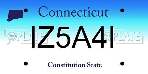 IZ5A4I Connecticut License Plate