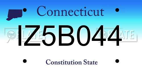 IZ5B044 Connecticut License Plate