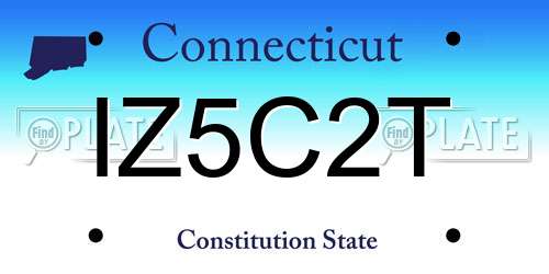 IZ5C2T Connecticut License Plate