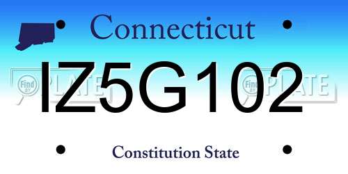 IZ5G102 Connecticut License Plate