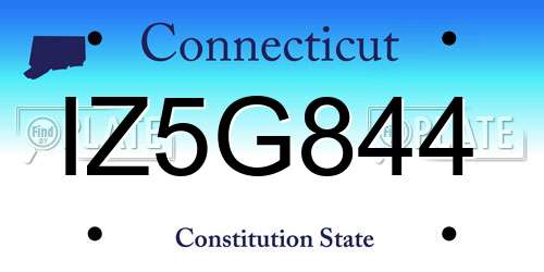 IZ5G844 Connecticut License Plate