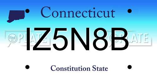 IZ5N8B Connecticut License Plate