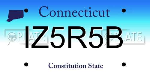 IZ5R5B Connecticut License Plate