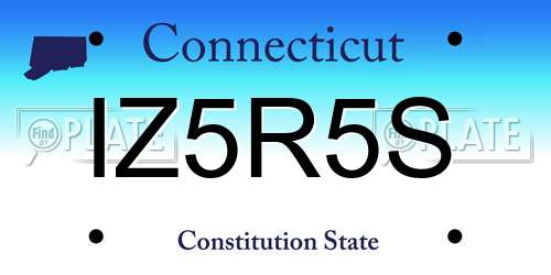 IZ5R5S Connecticut License Plate