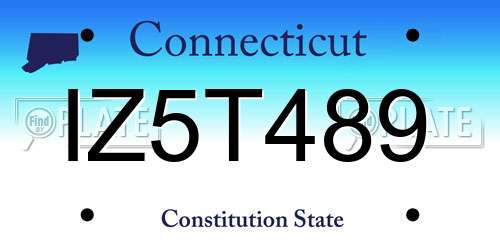 IZ5T489 Connecticut License Plate