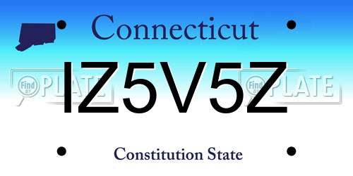 IZ5V5Z Connecticut License Plate