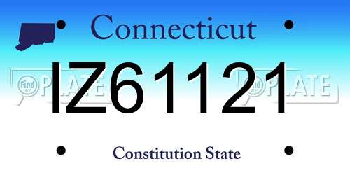 IZ61121 Connecticut License Plate