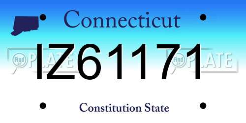 IZ61171 Connecticut License Plate