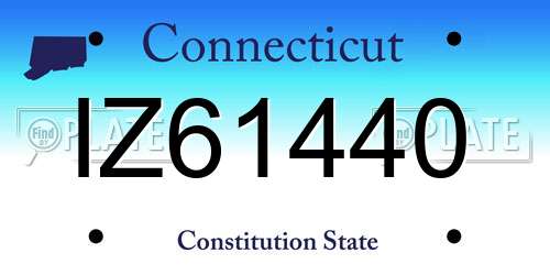 IZ61440 Connecticut License Plate